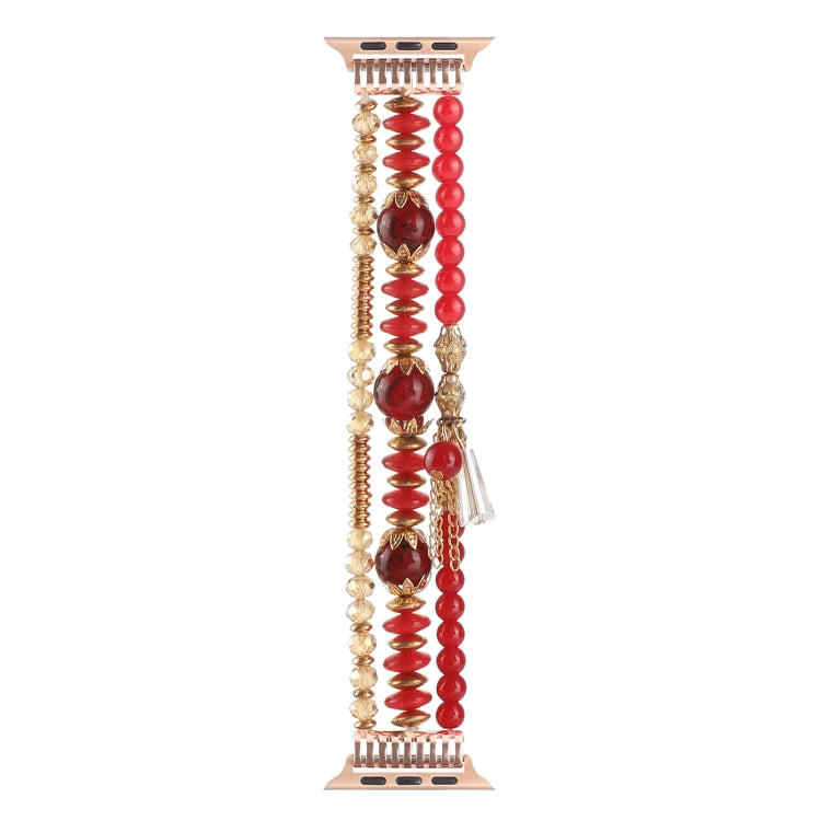 Bracelet de montre en perles pour la série Apple Watch, 7 41mm / 6&SE&5&4 40mm / 3&2&1 38mm, 7 45mm / 6&SE&5&4 44mm / 3&2&1 42mm