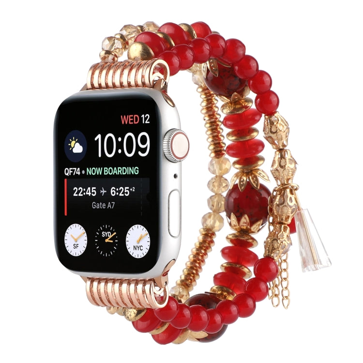 Bracelet de montre en perles pour la série Apple Watch, 7 41mm / 6&SE&5&4 40mm / 3&2&1 38mm, 7 45mm / 6&SE&5&4 44mm / 3&2&1 42mm