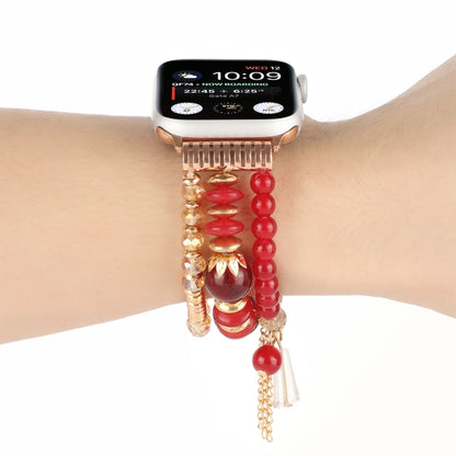Bracelet de montre en perles pour la série Apple Watch, 7 41mm / 6&SE&5&4 40mm / 3&2&1 38mm, 7 45mm / 6&SE&5&4 44mm / 3&2&1 42mm