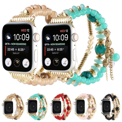 Bracelet de montre en perles pour la série Apple Watch, 7 41mm / 6&SE&5&4 40mm / 3&2&1 38mm, 7 45mm / 6&SE&5&4 44mm / 3&2&1 42mm