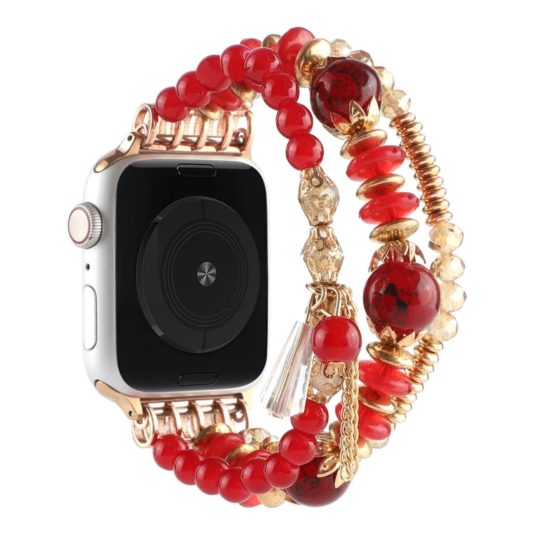 Bracelet de montre en perles pour la série Apple Watch, 7 41mm / 6&SE&5&4 40mm / 3&2&1 38mm, 7 45mm / 6&SE&5&4 44mm / 3&2&1 42mm