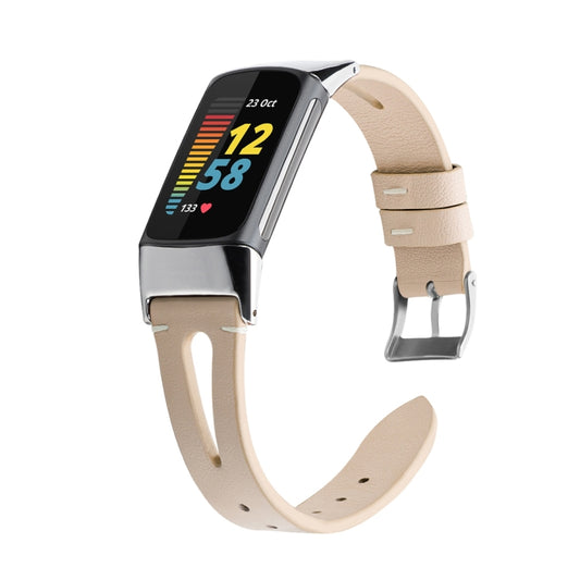 Bracelet de montre en cuir à queue pointue FC5-18, For Fitbit Charge 5