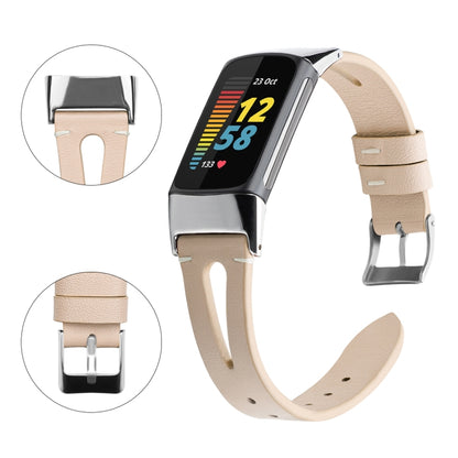 Bracelet de montre en cuir à queue pointue FC5-18, For Fitbit Charge 5