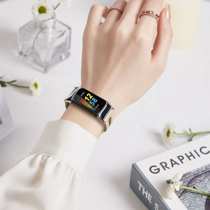 Bracelet de montre en cuir à queue pointue FC5-18, For Fitbit Charge 5