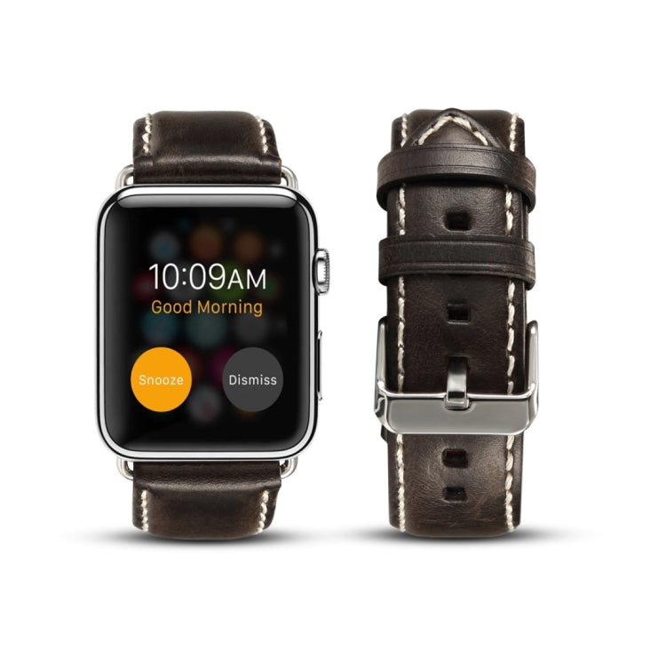Bracelet de montre rétro en cuir de vachette Oil Wax, For Apple Watch Series, For Apple Watch Series 5