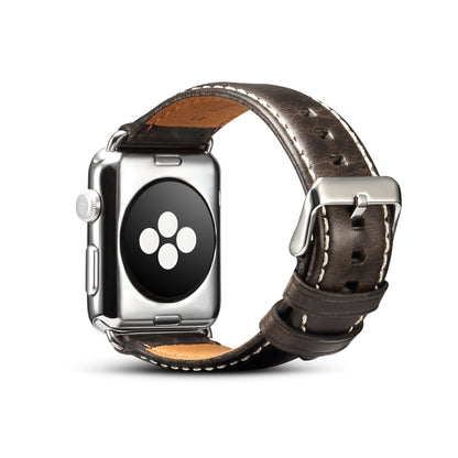 Bracelet de montre rétro en cuir de vachette Oil Wax, For Apple Watch Series, For Apple Watch Series 5
