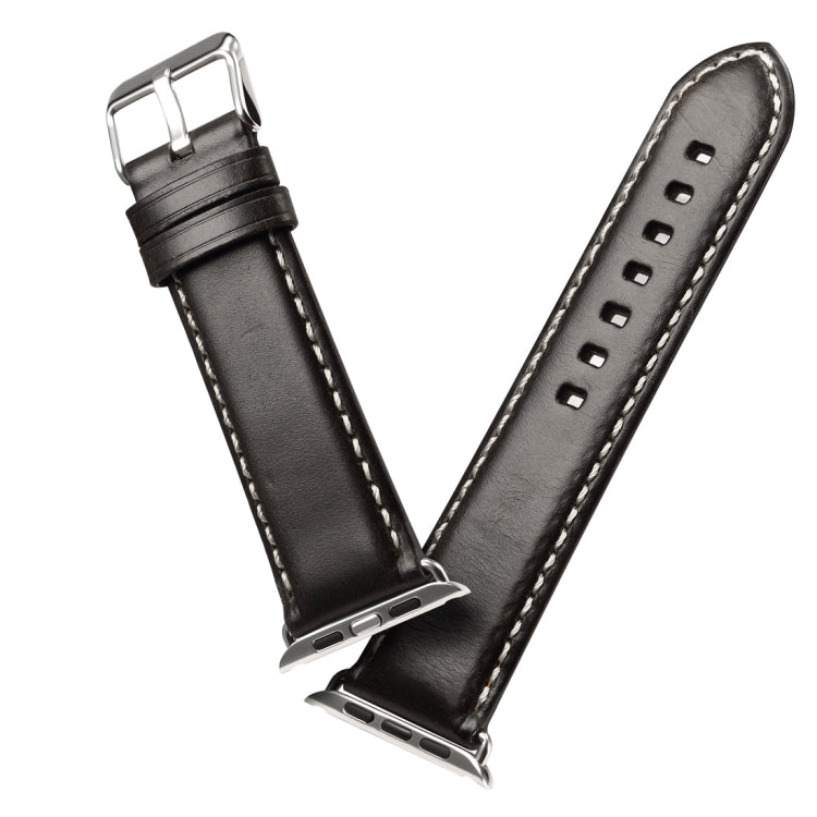 Bracelet de montre rétro en cuir de vachette Oil Wax, For Apple Watch Series, For Apple Watch Series 5