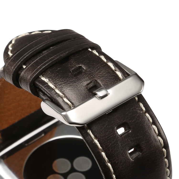 Bracelet de montre rétro en cuir de vachette Oil Wax, For Apple Watch Series, For Apple Watch Series 5