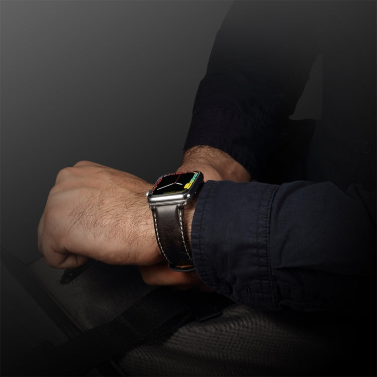 Bracelet de montre rétro en cuir de vachette Oil Wax, For Apple Watch Series, For Apple Watch Series 5