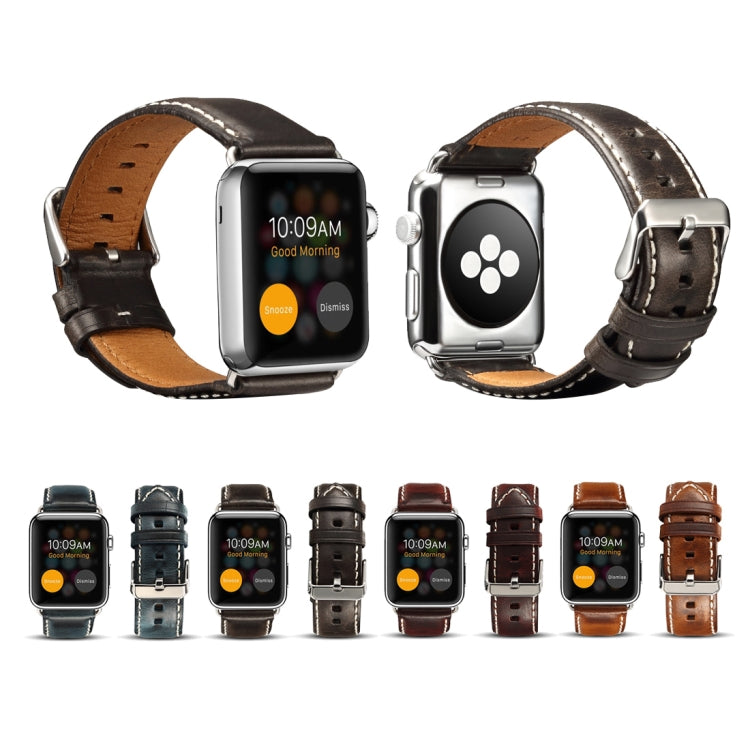 Bracelet de montre rétro en cuir de vachette Oil Wax, For Apple Watch Series, For Apple Watch Series 5