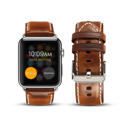 Bracelet de montre rétro en cuir de vachette Oil Wax, For Apple Watch Series, For Apple Watch Series 5