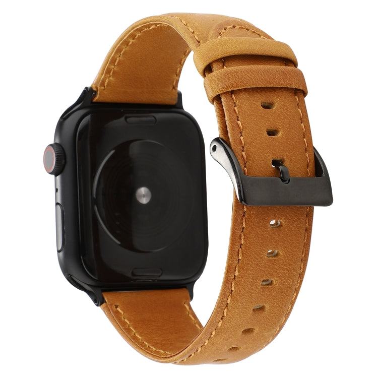 Huile Wax Crazy Horse Texture Bracelet en cuir véritable, For Apple Watch Series, For Apple Watch Series 5