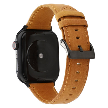 Huile Wax Crazy Horse Texture Bracelet en cuir véritable, For Apple Watch Series, For Apple Watch Series 5