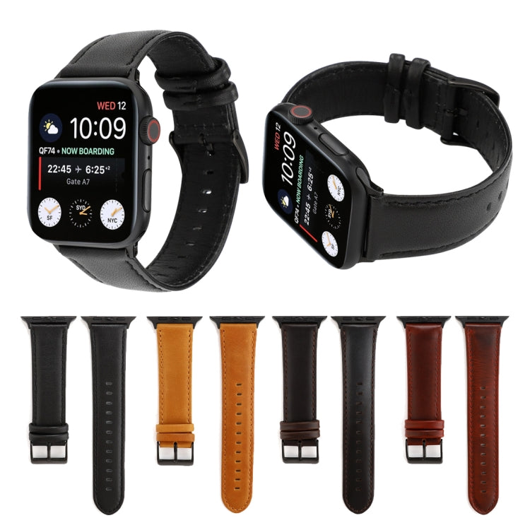 Huile Wax Crazy Horse Texture Bracelet en cuir véritable, For Apple Watch Series, For Apple Watch Series 5