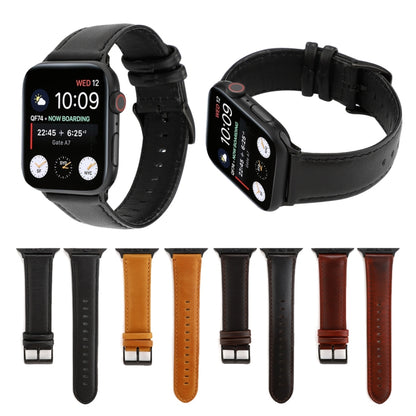 Huile Wax Crazy Horse Texture Bracelet en cuir véritable, For Apple Watch Series, For Apple Watch Series 5