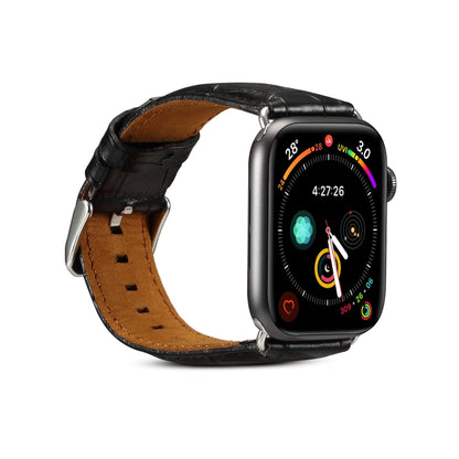Bracelet de montre en cuir de vachette à texture crocodile, For Apple Watch Series, For Apple Watch Series 5