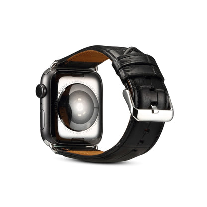 Bracelet de montre en cuir de vachette à texture crocodile, For Apple Watch Series, For Apple Watch Series 5