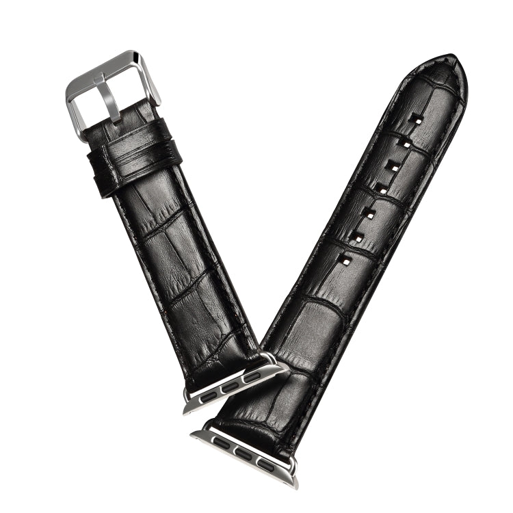 Bracelet de montre en cuir de vachette à texture crocodile, For Apple Watch Series, For Apple Watch Series 5