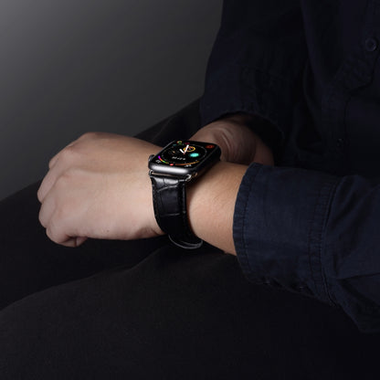 Bracelet de montre en cuir de vachette à texture crocodile, For Apple Watch Series, For Apple Watch Series 5