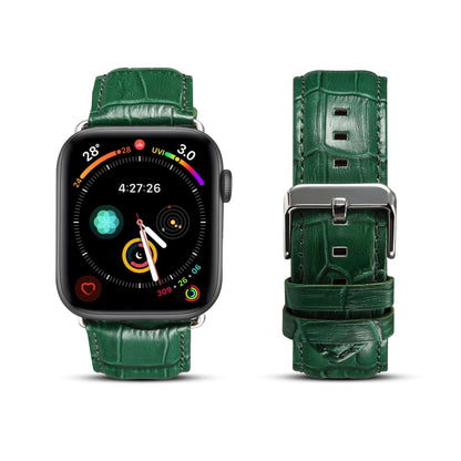 Bracelet de montre en cuir de vachette à texture crocodile, For Apple Watch Series, For Apple Watch Series 5