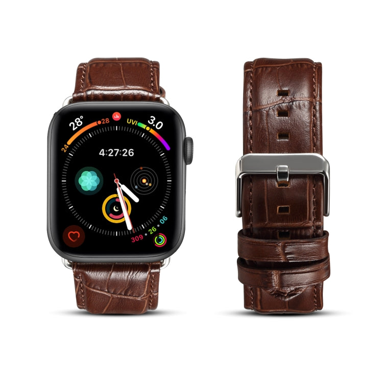Bracelet de montre en cuir de vachette à texture crocodile, For Apple Watch Series, For Apple Watch Series 5