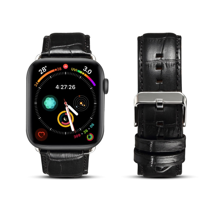 Bracelet de montre en cuir de vachette à texture crocodile, For Apple Watch Series, For Apple Watch Series 5