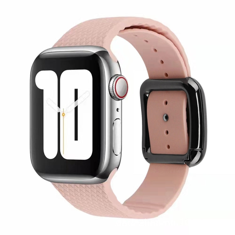 Bracelet de montre en silicone à boucle noire pour la série Apple Watch, 7 41mm / 6&SE&5&4 40mm / 3&2&1 38mm, 7 45mm / 6&SE&5&4 44mm / 3&2&1 42mm