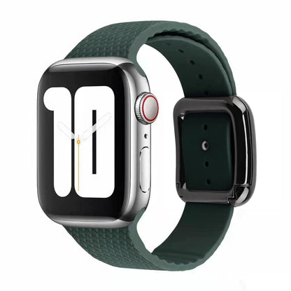 Bracelet de montre en silicone à boucle noire pour la série Apple Watch, 7 41mm / 6&SE&5&4 40mm / 3&2&1 38mm, 7 45mm / 6&SE&5&4 44mm / 3&2&1 42mm