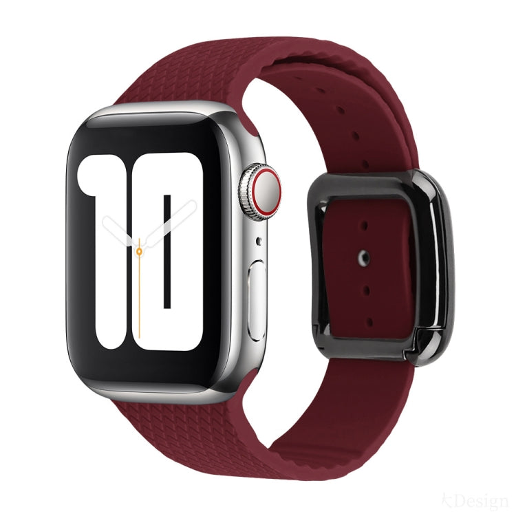 Bracelet de montre en silicone à boucle noire pour la série Apple Watch, 7 41mm / 6&SE&5&4 40mm / 3&2&1 38mm, 7 45mm / 6&SE&5&4 44mm / 3&2&1 42mm