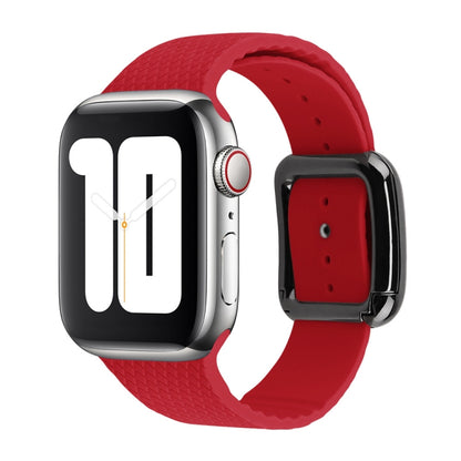 Bracelet de montre en silicone à boucle noire pour la série Apple Watch, 7 41mm / 6&SE&5&4 40mm / 3&2&1 38mm, 7 45mm / 6&SE&5&4 44mm / 3&2&1 42mm