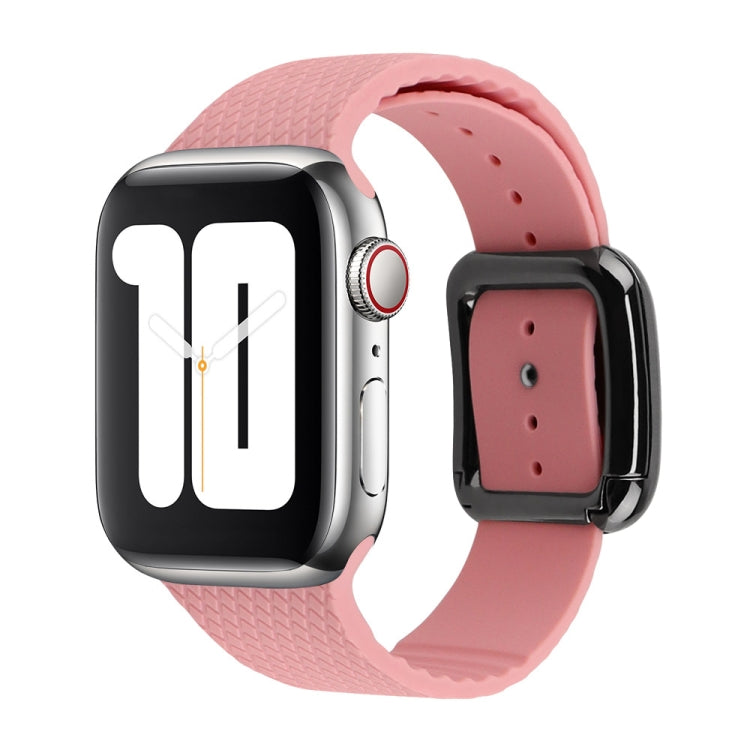 Bracelet de montre en silicone à boucle noire pour la série Apple Watch, 7 41mm / 6&SE&5&4 40mm / 3&2&1 38mm, 7 45mm / 6&SE&5&4 44mm / 3&2&1 42mm
