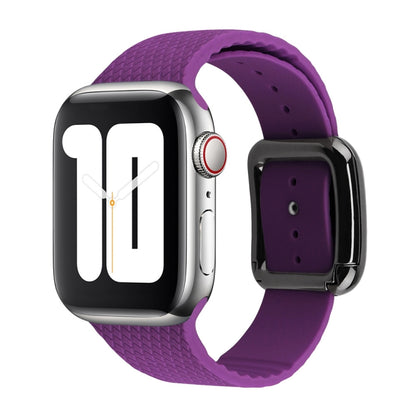 Bracelet de montre en silicone à boucle noire pour la série Apple Watch, 7 41mm / 6&SE&5&4 40mm / 3&2&1 38mm, 7 45mm / 6&SE&5&4 44mm / 3&2&1 42mm