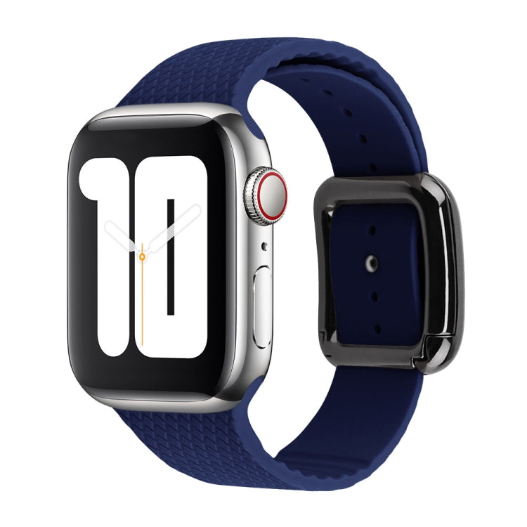 Bracelet de montre en silicone à boucle noire pour la série Apple Watch, 7 41mm / 6&SE&5&4 40mm / 3&2&1 38mm, 7 45mm / 6&SE&5&4 44mm / 3&2&1 42mm