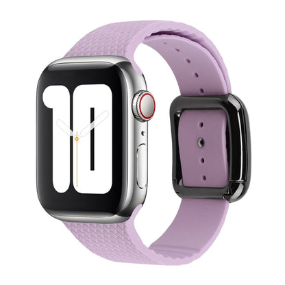 Bracelet de montre en silicone à boucle noire pour la série Apple Watch, 7 41mm / 6&SE&5&4 40mm / 3&2&1 38mm, 7 45mm / 6&SE&5&4 44mm / 3&2&1 42mm