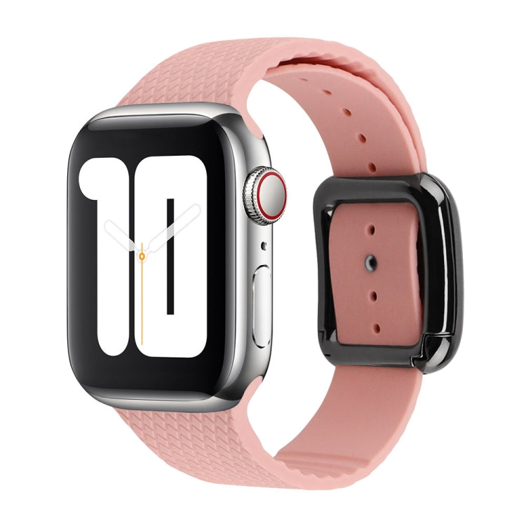 Bracelet de montre en silicone à boucle noire pour la série Apple Watch, 7 41mm / 6&SE&5&4 40mm / 3&2&1 38mm, 7 45mm / 6&SE&5&4 44mm / 3&2&1 42mm
