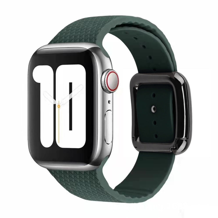 Bracelet de montre en silicone à boucle noire pour la série Apple Watch, 7 41mm / 6&SE&5&4 40mm / 3&2&1 38mm, 7 45mm / 6&SE&5&4 44mm / 3&2&1 42mm