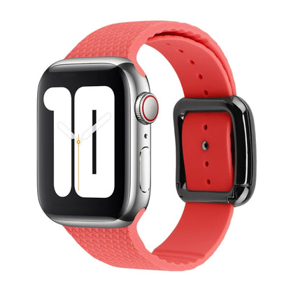 Bracelet de montre en silicone à boucle noire pour la série Apple Watch, 7 41mm / 6&SE&5&4 40mm / 3&2&1 38mm, 7 45mm / 6&SE&5&4 44mm / 3&2&1 42mm