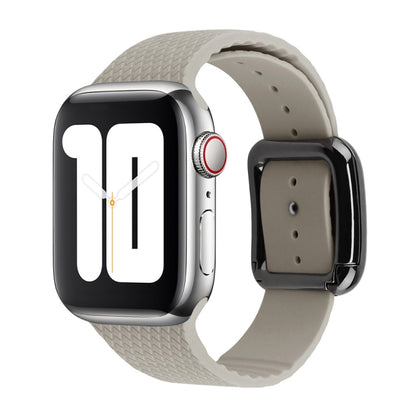 Bracelet de montre en silicone à boucle noire pour la série Apple Watch, 7 41mm / 6&SE&5&4 40mm / 3&2&1 38mm, 7 45mm / 6&SE&5&4 44mm / 3&2&1 42mm