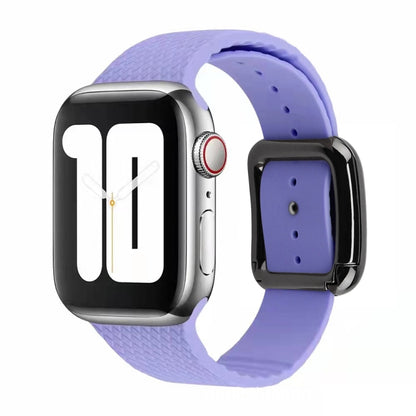 Bracelet de montre en silicone à boucle noire pour la série Apple Watch, 7 41mm / 6&SE&5&4 40mm / 3&2&1 38mm, 7 45mm / 6&SE&5&4 44mm / 3&2&1 42mm