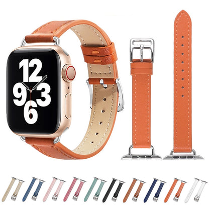 Bracelet de montre en cuir de vachette de 14 mm pour la série Apple Watch, 7 41mm/6&SE&5&4 40mm/3&2&1 38mm, 7 45mm/6&SE&5&4 44mm/3&2&1 42mm