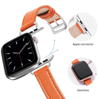 Bracelet de montre en cuir de vachette de 14 mm pour la série Apple Watch, 7 41mm/6&SE&5&4 40mm/3&2&1 38mm, 7 45mm/6&SE&5&4 44mm/3&2&1 42mm