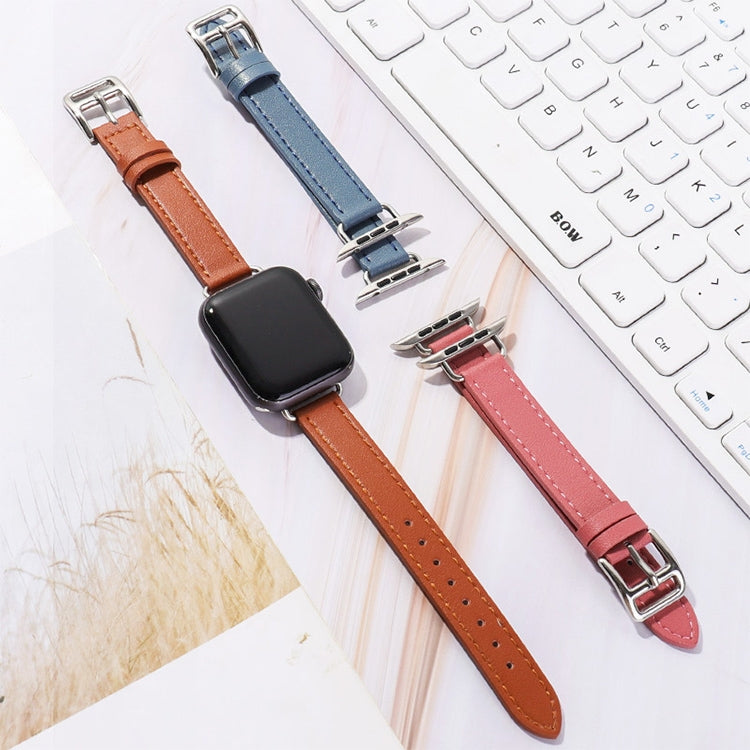 Bracelet de montre en cuir de vachette de 14 mm pour la série Apple Watch, 7 41mm/6&SE&5&4 40mm/3&2&1 38mm, 7 45mm/6&SE&5&4 44mm/3&2&1 42mm