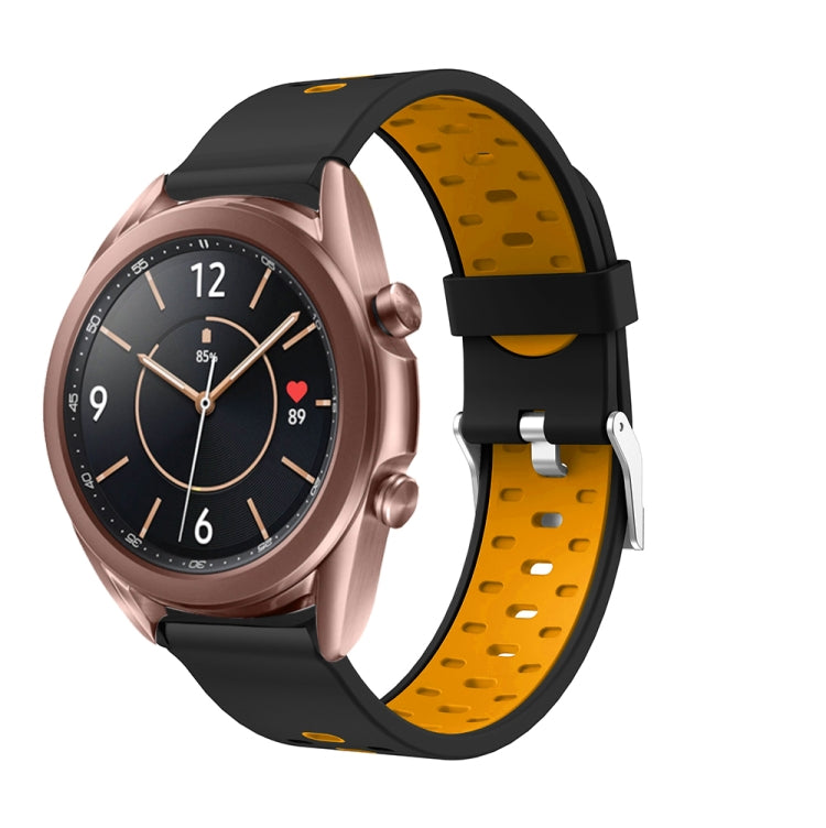Bracelet de montre en silicone à trois rangées de trous, For Samsung Galaxy Watch 3 45mm