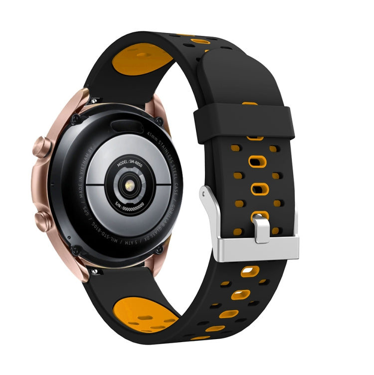 Bracelet de montre en silicone à trois rangées de trous, For Samsung Galaxy Watch 3 45mm