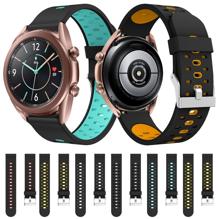 Bracelet de montre en silicone à trois rangées de trous, For Samsung Galaxy Watch 3 45mm