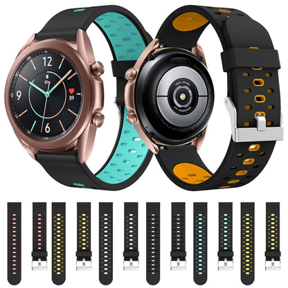 Bracelet de montre en silicone à trois rangées de trous, For Samsung Galaxy Watch 3 45mm