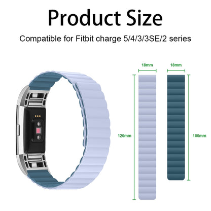 Bracelet de montre magnétique en silicone, For Fitbit Charge 2, For Fitbit Charge 3 / 4, For Fitbit Charge 5