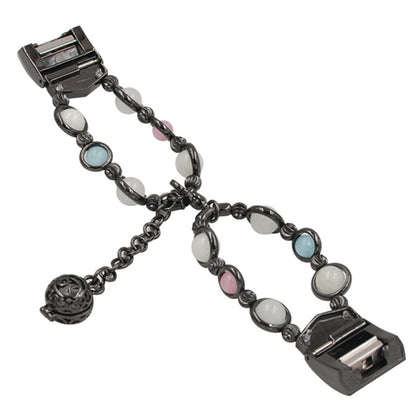 Bracelet de montre en acier avec perles lumineuses en agate, For Fitbit Charge 5
