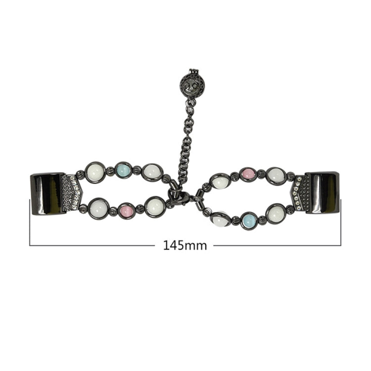 Bracelet de montre en acier avec perles lumineuses en agate, For Fitbit Charge 5