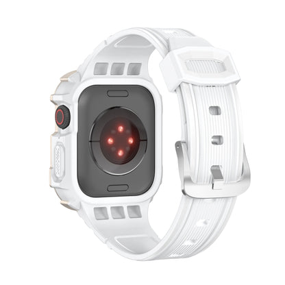Bracelet de montre intégré Armor bicolore pour la série Apple Watch, 7 41mm / 6&SE&5&4 40mm, 7 45mm / 6&SE&5&4 44mm